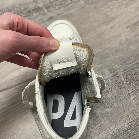 P448 White High-Top Sneakers with Zipper Detail - Picture 8 of 15